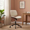 Καρέκλα γραφείου Corina Megapap από τεχνόδερμα χρώμα ανοιχτό μπεζ 60x65x82/92εκ.