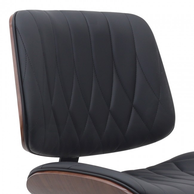 Καρέκλα γραφείου Corina Megapap από τεχνόδερμα χρώμα μαύρο 60x65x82/92εκ.