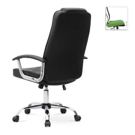 Arial Megapap office chair PU leather in black color 62x63x112/122cm.