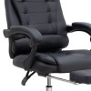 Καρέκλα γραφείου διευθυντική Daria Megapap με υποπόδιο από τεχνόδερμα χρώμα μαύρο 65x65x117/127εκ.