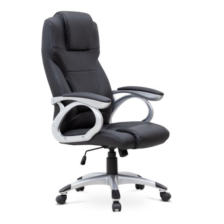 Luca Megapap office chair PU leather in black color 65x60x118/128cm.