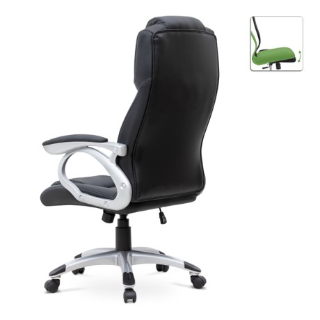 Luca Megapap office chair PU leather in black color 65x60x118/128cm.
