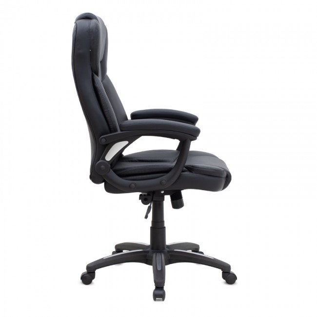 Καρέκλα γραφείου διευθυντική Morgan Megapap από τεχνόδερμα χρώμα μαύρο 67x65x112/122εκ.