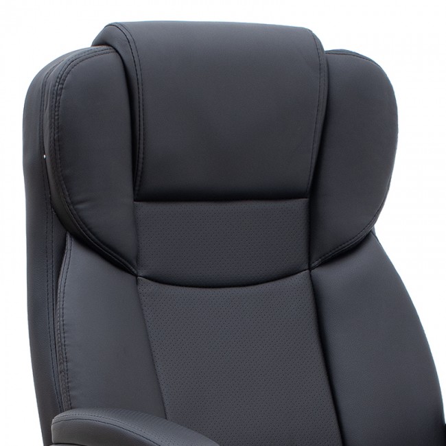 Καρέκλα γραφείου διευθυντική Morgan Megapap από τεχνόδερμα χρώμα μαύρο 67x65x112/122εκ.