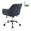 Lana Megapap office chair with linen fabric in antracite color 61x61x80/90cm.