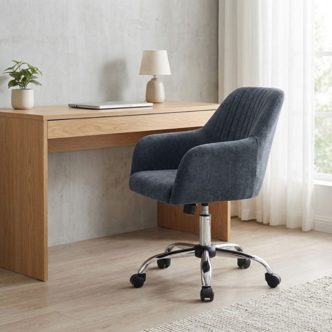 Lana Megapap office chair with linen fabric in antracite color 61x61x80/90cm.