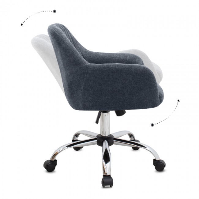 Lana Megapap office chair with linen fabric in antracite color 61x61x80/90cm.