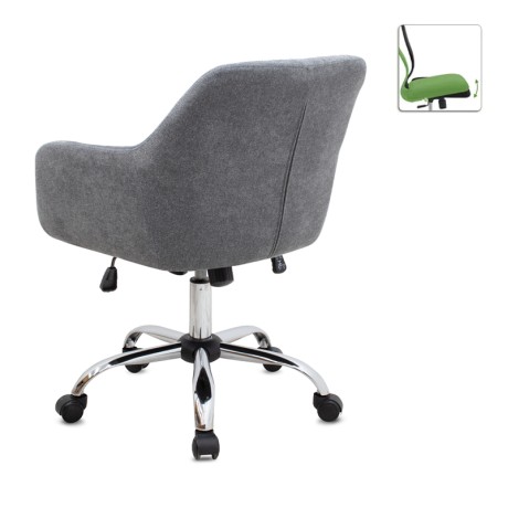 Lana Megapap office chair with linen fabric in grey color 61x61x80/90cm.