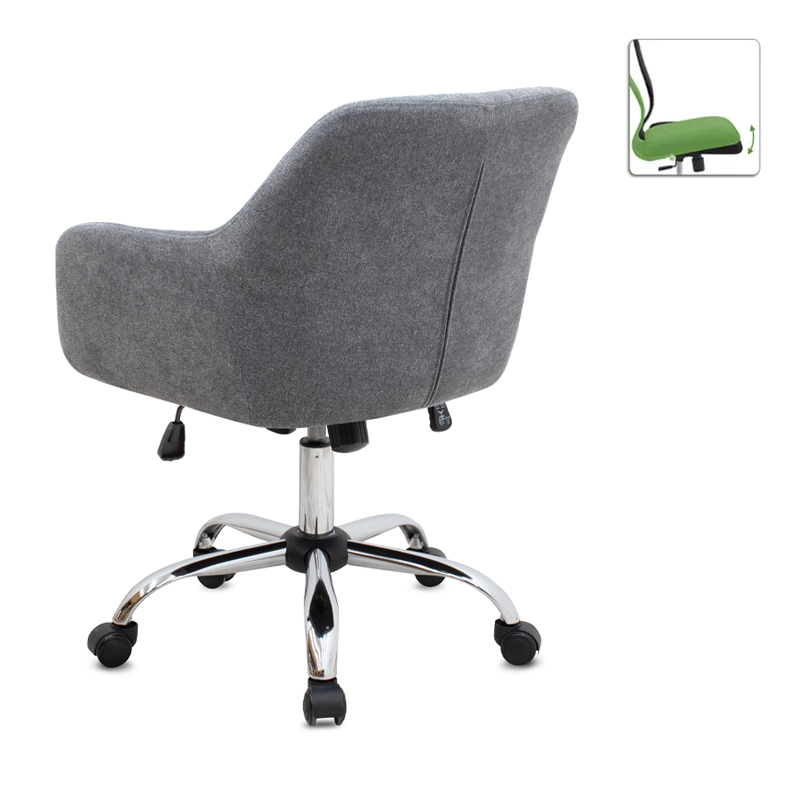 Lana Megapap office chair with linen fabric in grey color 61x61x80/90cm.