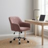 Lana Megapap office chair with linen fabric in dark pink color 61x61x80/90cm.