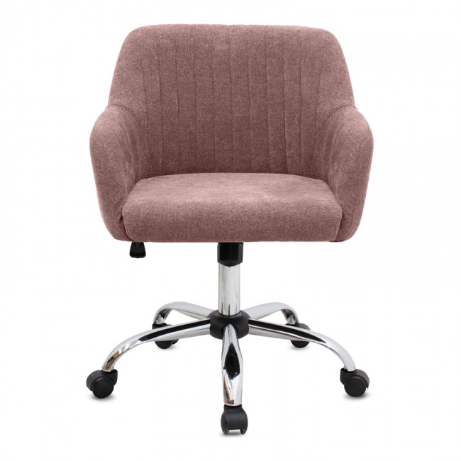 Lana Megapap office chair with linen fabric in dark pink color 61x61x80/90cm.