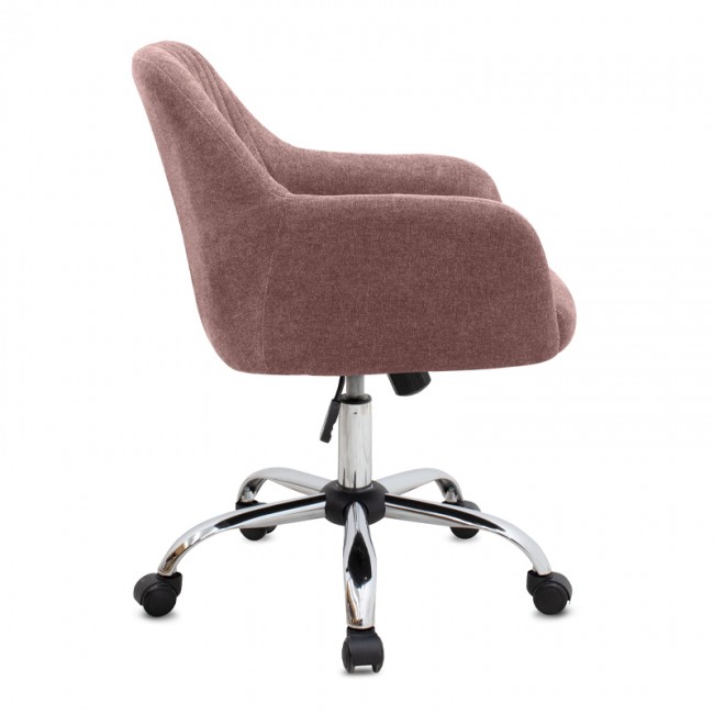 Lana Megapap office chair with linen fabric in dark pink color 61x61x80/90cm.