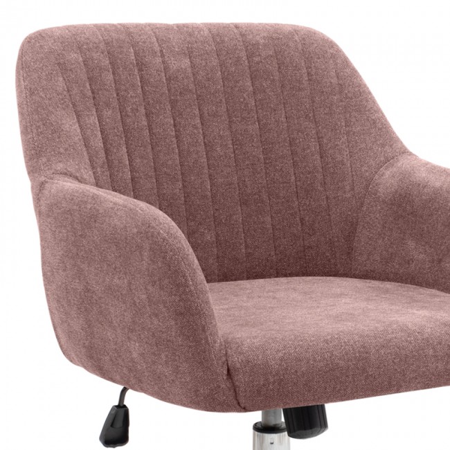 Lana Megapap office chair with linen fabric in dark pink color 61x61x80/90cm.