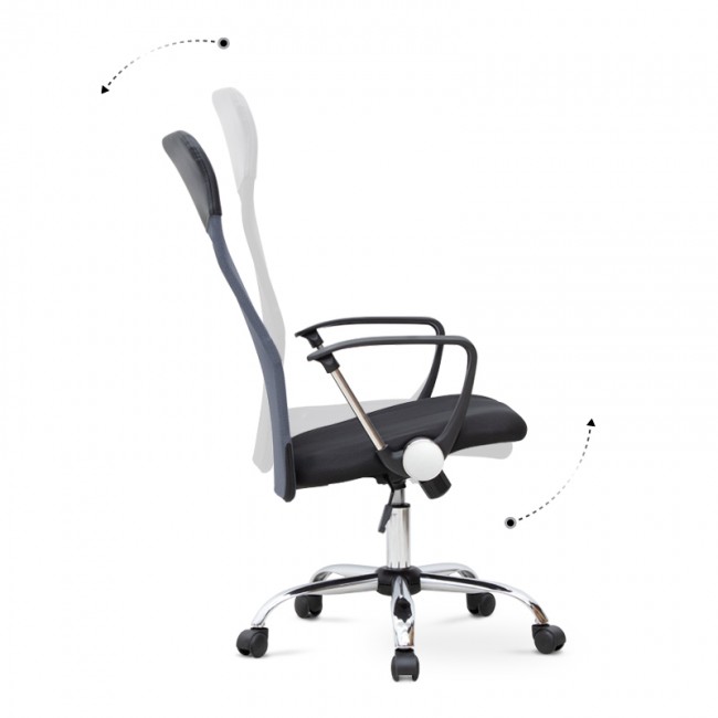 Marco Megapap office chair with Mesh fabric in grey - black color 62x59x110/120cm.