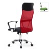 Marco Megapap office chair with Mesh fabric in red - black color 62x59x110/120cm.