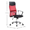 Marco Megapap office chair with Mesh fabric in red - black color 62x59x110/120cm.