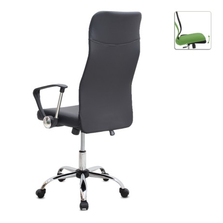 Novaro Megapap office chair with PU leather in black color 61x68x111/121cm.