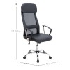 Ovis Megapap office chair with PU and Mesh fabric in black color 63x63x119/129cm.