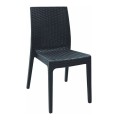 DAFNE Plastic Chair Anthracite (Rattan Look)