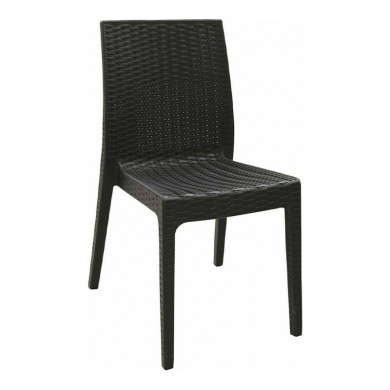 Καρέκλα κήπου πολυπροπυλενίου rattan look Dafne στοιβαζόμενη UV προστασία χρώμα καφέ 46x55x85εκ.