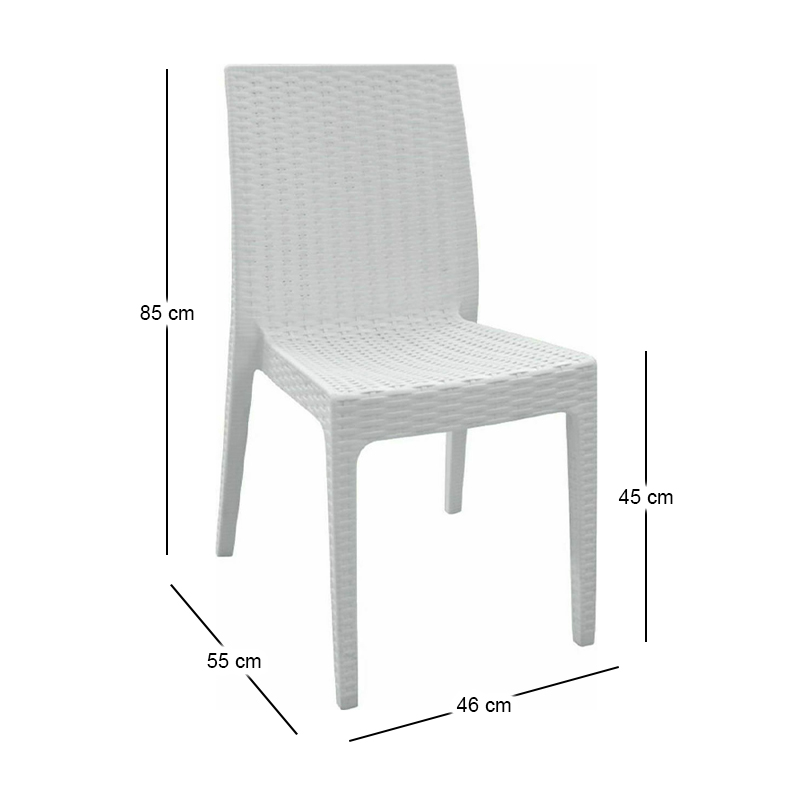 DAFNE Plastic Chair White (Rattan Look)