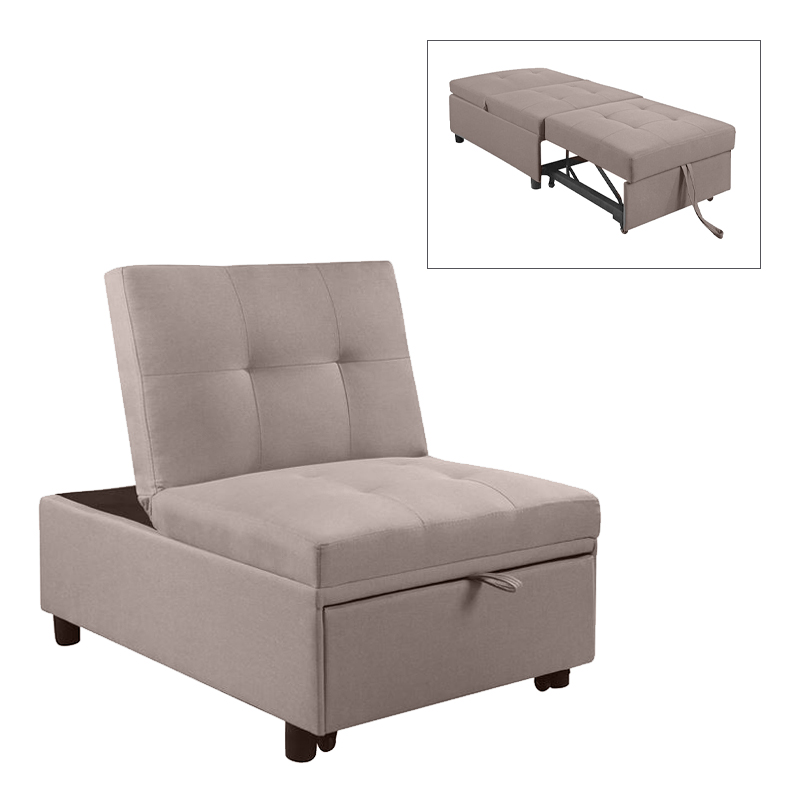 Καρέκλα - Κρεβάτι IMOLA με ύφασμα σε χρώμα cappuccino 75x106x90εκ.
