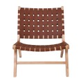 DUNE MAX Lounge Chair Natural, Seat-Back Pu Brown Straps