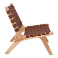 DUNE MAX Lounge Chair Natural, Seat-Back Pu Brown Straps