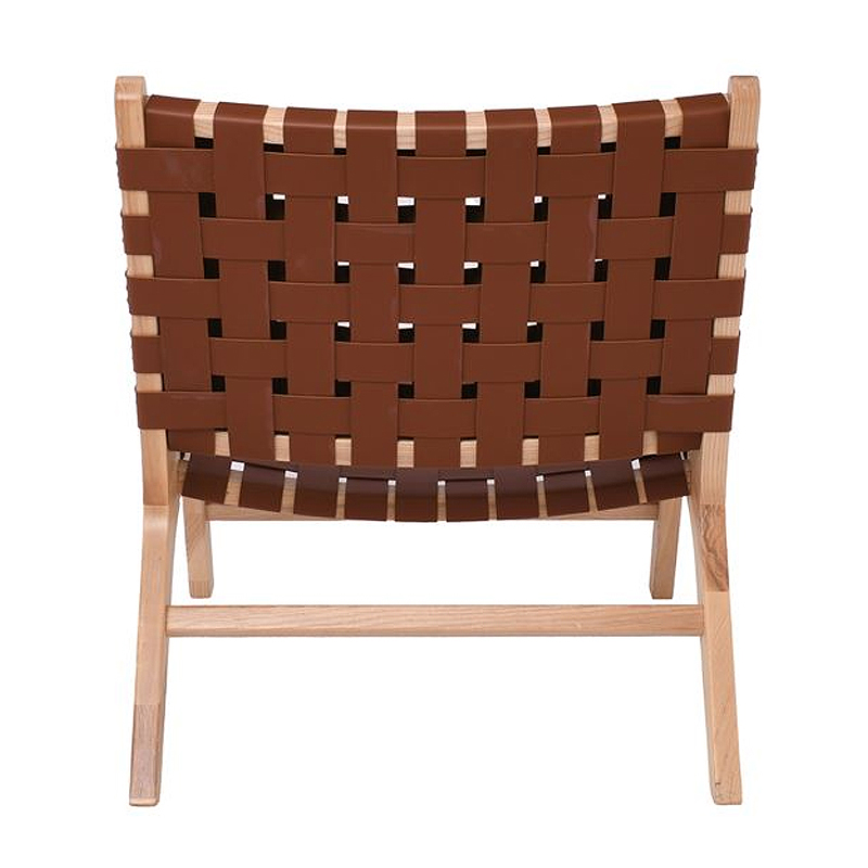 DUNE MAX Lounge Chair Natural, Seat-Back Pu Brown Straps