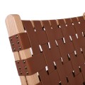 DUNE MAX Lounge Chair Natural, Seat-Back Pu Brown Straps