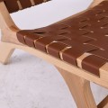DUNE MAX Lounge Chair Natural, Seat-Back Pu Brown Straps