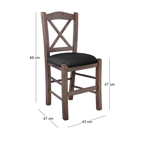 METRO Beech Chair Impregnation Walnut/Pu Black
