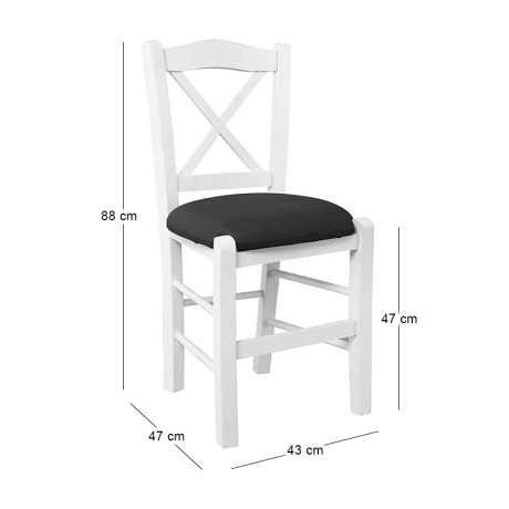 METRO Beech Chair Impregnation Lacquer White/Pu Black