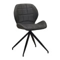 NORMA Chair Black Metal/Suede Dark Grey Fabric