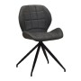 NORMA Chair Black Metal/Suede Dark Grey Fabric