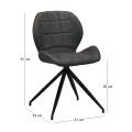 NORMA Chair Black Metal/Suede Dark Grey Fabric
