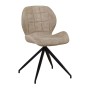 NORMA Chair Black Metal/Suede Beige Fabric