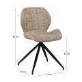 NORMA Chair Black Metal/Suede Beige Fabric