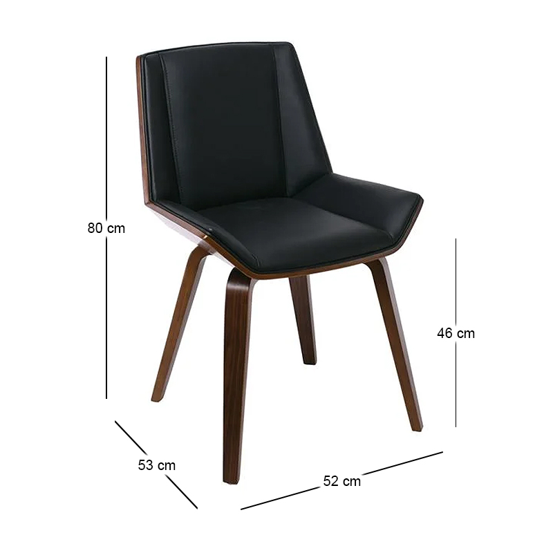 NUMAN Chair Walnut/Pu Black