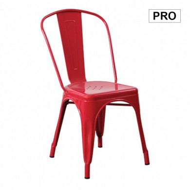 Καρέκλα Relix Pro στοιβαζόμενη μεταλλική χρώμα κόκκινο 45x51x85εκ.