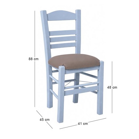 SIFNOS Beech Chair Impregnation Lacquer Grey/Pu Cappuccino