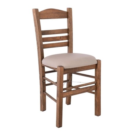 SIFNOS Beech Chair Impregnation Walnut/Pu Cappuccino