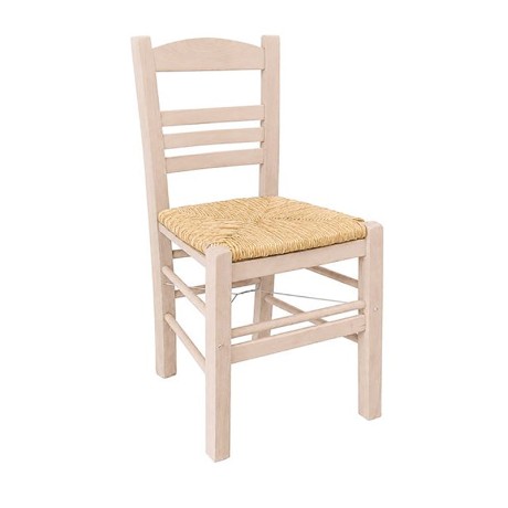 SIFNOS Chair Unpainted with Rush Seat
