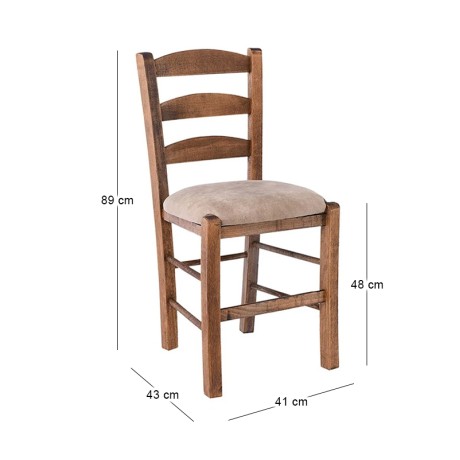 SKIROS Beech Chair Impregnation Walnut/Suede Beige