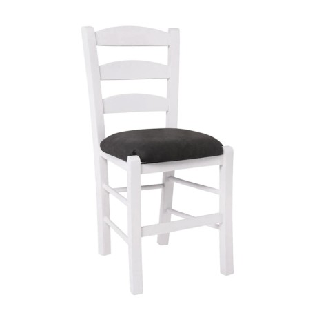 SKIROS Beech Chair Impregnation Lacquer White/Suede Anthracite