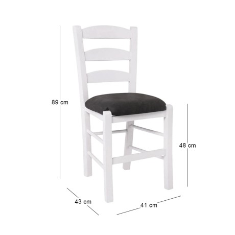 SKIROS Beech Chair Impregnation Lacquer White/Suede Anthracite