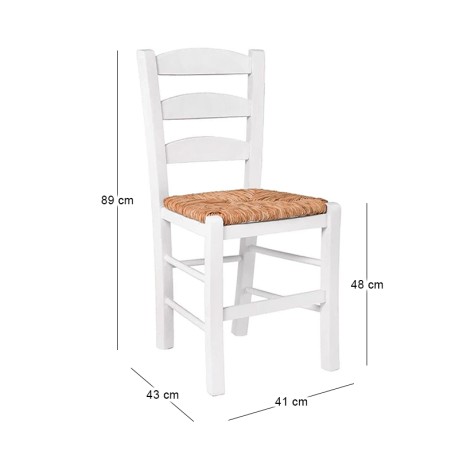 SKIROS Beech Chair Impregnation Lacquer White