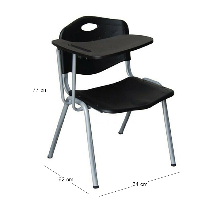 STUDY Chair-Desk Steel Silver / PP Μαύρo