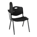 STUDY Chair Desk Steel Black / PP Μαύρo