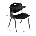 STUDY Chair Desk Steel Black / PP Μαύρo